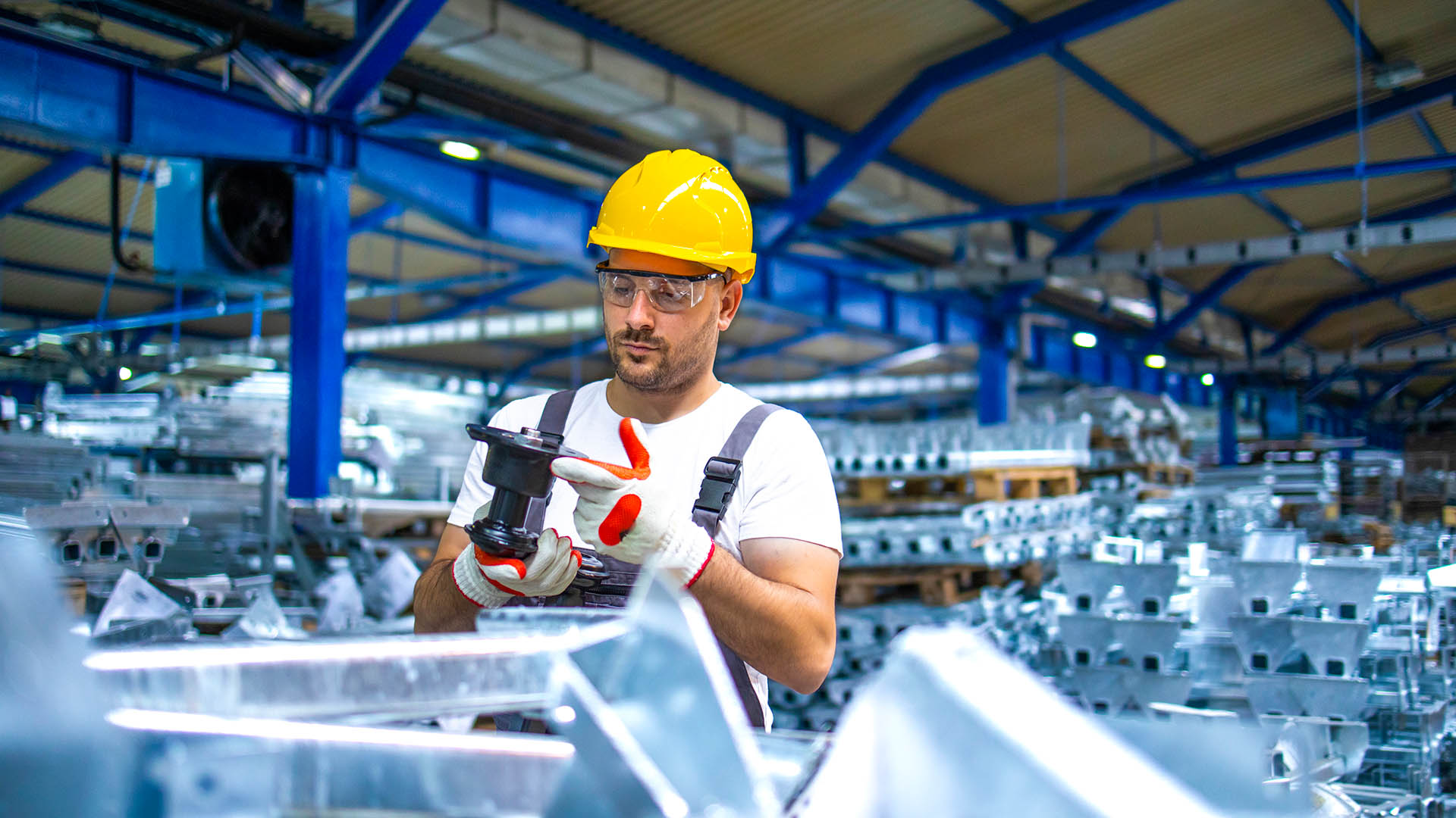 Construction site with cranes representing industrial ERP context
